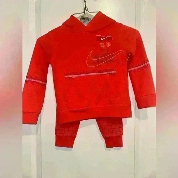 Nike boys toddler matching 2 piece sweat suit black and orange size 2t - Picture 3 of 8